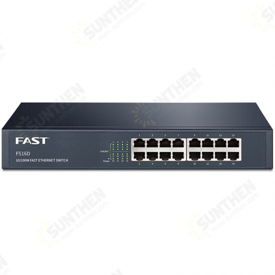 16 Port Unmanaged Ethernet Switch Network Switch Metal Ethernet Splitter Traffic Optimization Desktop Plug and Play