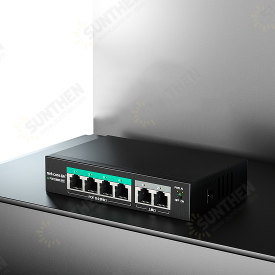 S6P 6-Ports 100M POE Switch 30W Metal 4Port POE+2Port Uplink Ethernet Switch Special for Security Monitoring Engineering