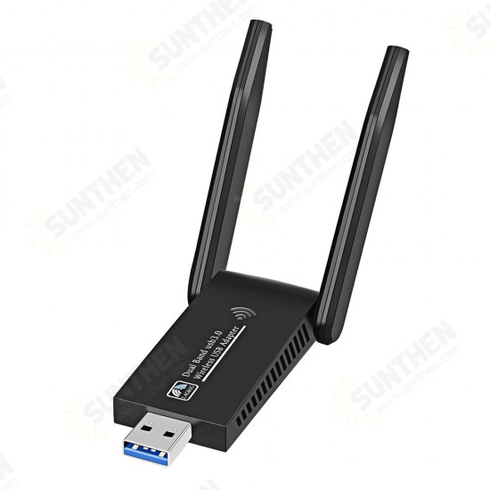 1300Mbps USB3.0 WiFi Adapter 802.11ac Dual Band 2* 5dBi Antenna Wireless Network Card WiFi Dongle Transmitter Receiver