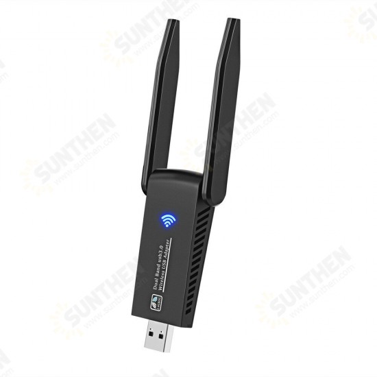 1300Mbps USB3.0 WiFi Adapter 802.11ac Dual Band 2* 5dBi Antenna Wireless Network Card WiFi Dongle Transmitter Receiver