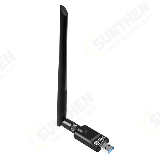 1300Mbps USB3.0 WiFi Adapter Dual Band 2.4G/5.8G WiFi+BT5.0 Wireless Networking Card 5dB External Antenna Wireless Transmitter Receiver