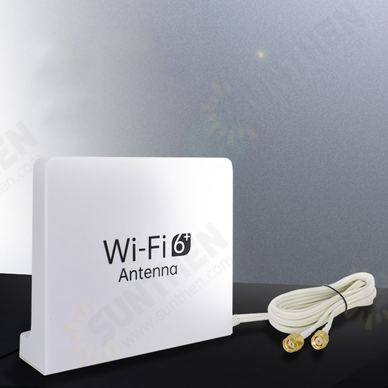 6dBi High Gain WiFi6 Antenna Dual Band 2.4G 5G WiFi RPSMA Male Connector Antenna Magnetic Base 1.5m Cable