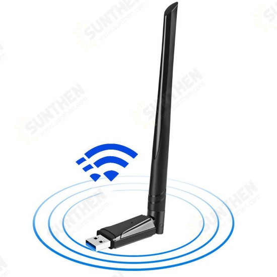 AC-1300Mbps USB3.0 Dual Band 2.4G/5.8G Wireless Adapter Network Card 5dB External Antenna Gigabit WiFi Transmitter Receiver