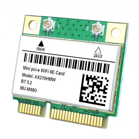 AX210HMW WiFi 6E Wireless Network Card 5G Dual Band 2400Mbps WiFi Card Mini-pcie 5.2 bluetooth