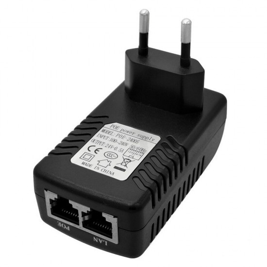 100M POE Power Supply LAN Network Ethernet Adapter 24V 0.5A 1A EU Plug for Network Bridge Wireless AP POE Camera