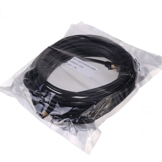 Black Cat7 28AWG High Speed Pure Copper Core Networking Cable Cat7 Cable LAN Network RJ45 Patch Cord 10 Gbps 8-Core Pure Copper