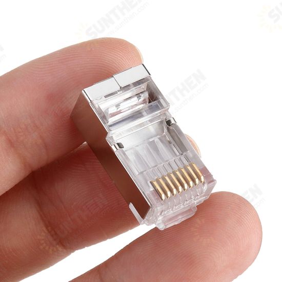 10 / 50 / 100PCS RJ45 Cable Head Plug Gold-plated Cat 6 Crimp Network LAN Cable Plugs Network Connector