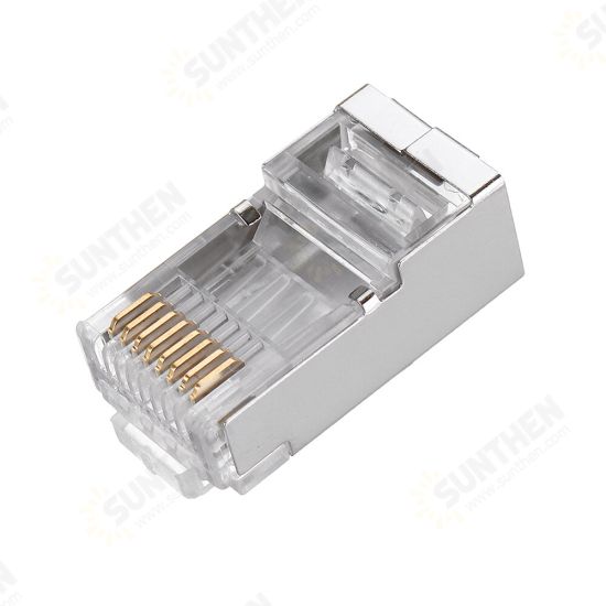 10 / 50 / 100PCS RJ45 Cable Head Plug Gold-plated Cat 6 Crimp Network LAN Cable Plugs Network Connector