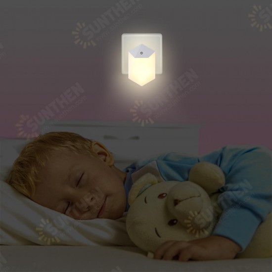 0.5W 6 LED Light-controlled Night Light Wall Hallway Bathroom Bedroom Kid Warm White Lamp AC110-240V