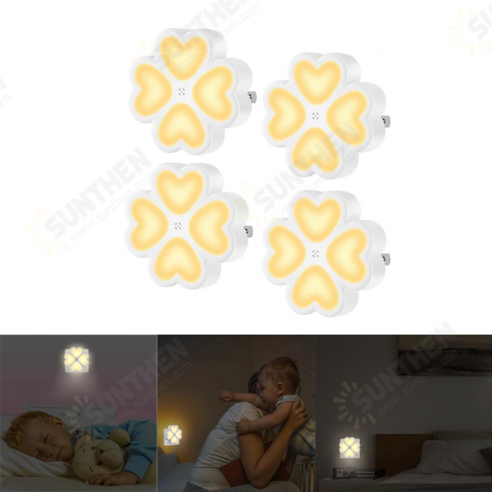 0.5W Light Sensor LED Night Wall Lamp Plug-in For Baby Kid Bedroom Home AC100-240V