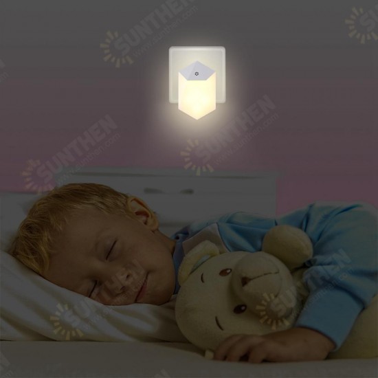 0.5W Light Sensor Plug-in LED Night Wall Lamp For Baby Kid Bedroom Home AC100-240V