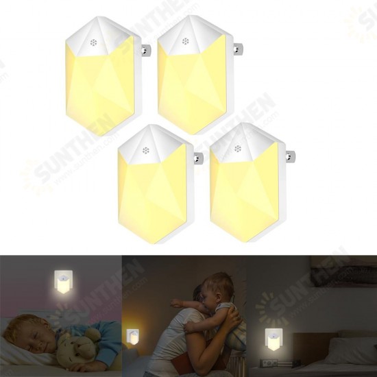 0.5W Light Sensor Plug-in LED Night Wall Lamp For Baby Kid Bedroom Home AC100-240V