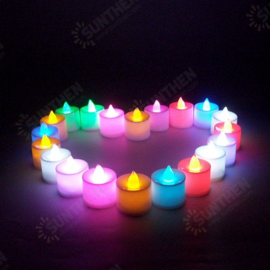 1 Pcs Led Light Candle Flameless Colorful Tea Candle Lamp Electronic Candle Party Wedding Decor