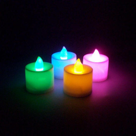 1 Pcs Led Light Candle Flameless Colorful Tea Candle Lamp Electronic Candle Party Wedding Decor