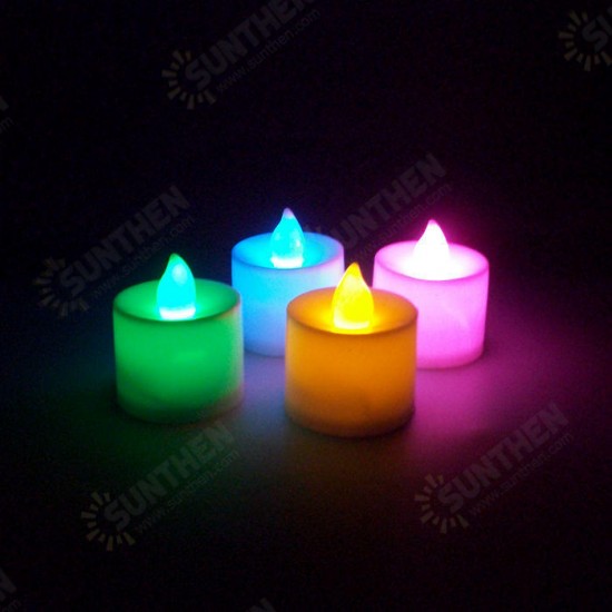 1 Pcs Led Light Candle Flameless Colorful Tea Candle Lamp Electronic Candle Party Wedding Decor