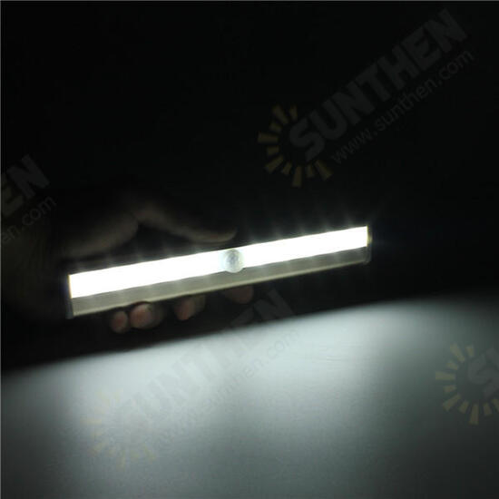 10 LED Cabinet Light PIR Human Body Motion Sensor Lamp Cupboard Closet LED Night Light LED Strip Light 6V