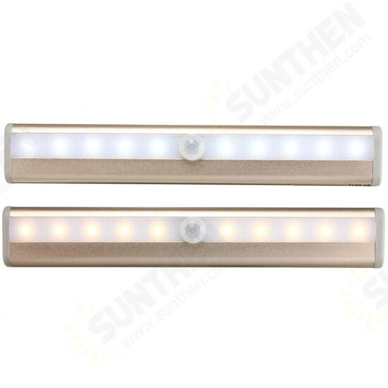 10 LED Cabinet Light PIR Human Body Motion Sensor Lamp Cupboard Closet LED Night Light LED Strip Light 6V