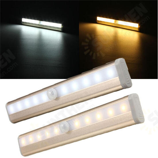 10 LED Cabinet Light PIR Human Body Motion Sensor Lamp Cupboard Closet LED Night Light LED Strip Light 6V