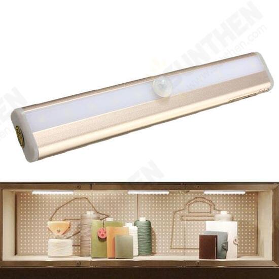 10 LED Cabinet Light PIR Human Body Motion Sensor Lamp Cupboard Closet LED Night Light LED Strip Light 6V