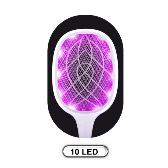 10 LED Handheld Electric Killing Fly Bug Trap LED Lamp UV Light USB Rechargeable