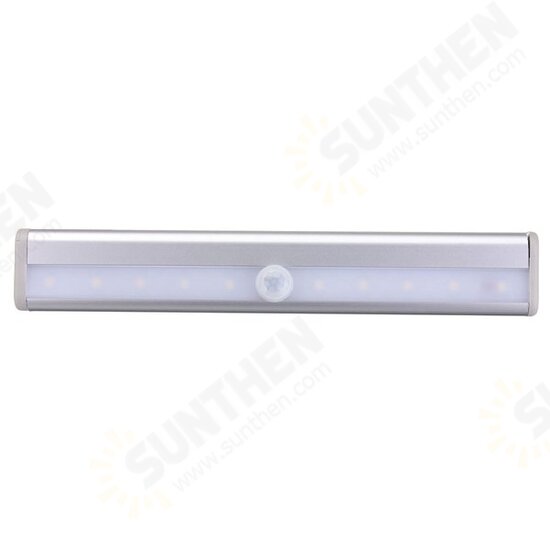 10 LED PIR Motion Sensor Light For Cabinet Wardrobe Bookcase Stairway