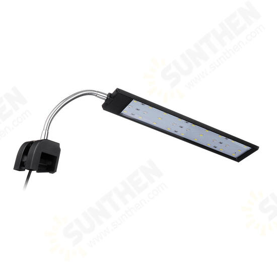 100-240V 10W Clip-on LED Aquarium Light Fish Tank Decoration Lighting Lamp with White & Blue LEDs, Touch Control, 2 Modes