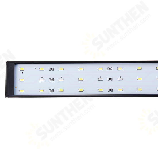 100-240V 10W Clip-on LED Aquarium Light Fish Tank Decoration Lighting Lamp with White & Blue LEDs, Touch Control, 2 Modes