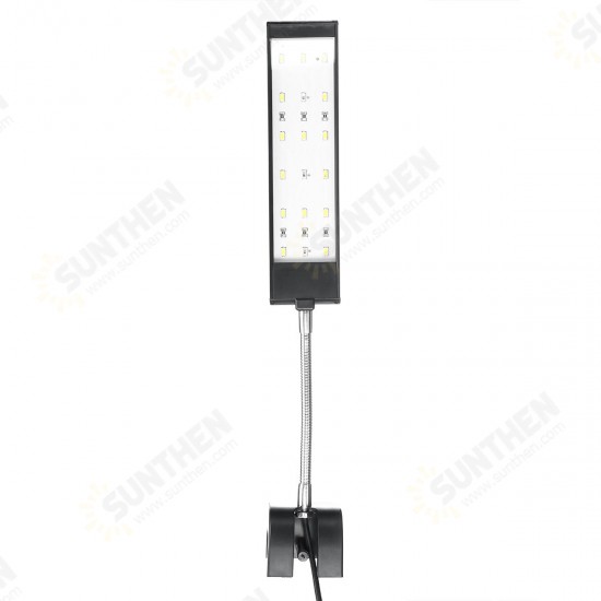 100-240V 7W Clip-on LED Aquarium Light Fish Tank Decoration Lighting Lamp with White & Blue LEDs, Touch Control, 2 Modes