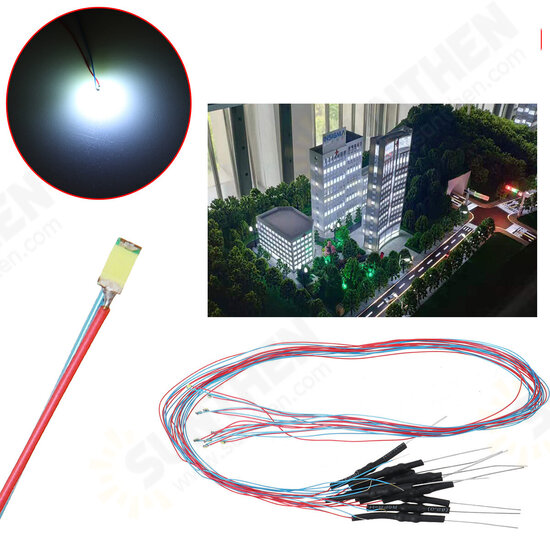 10PCS 30CM 0805/1206/0603/0402 Pre-soldered Micro LED Light With Resistance For Sand Table Model 12V