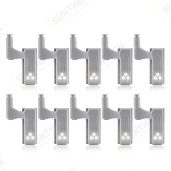 10Pcs LED Sensor Hinge Light Under Cabinet Light Cupboard Inner Hinge Lamp for Wardrobe Closet Kitchen Night Light