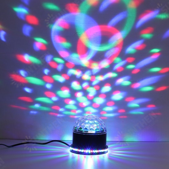 10W Colorful RGB LED Crystal Ball Effect Stage Light Lamp Disco Party US / EU Plug