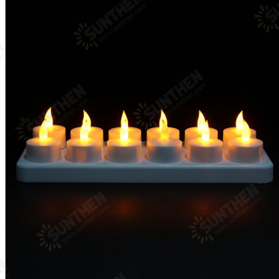 12 LED Night Rechargeable Flameless Candle Light For Xmas Party