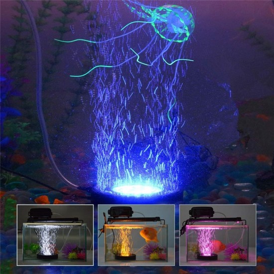 12 LED Submersible Aquarium Bubble Light Air Stone Fish Tank Pump Lamp Remote Control