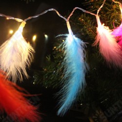 1.2M 10 LED Feather String Lights Christmas Tree Pendant Lamps DIY Party Decoration 1.2M 10 LED Feather String Lights Christmas Tree Pendant Lamps DIY Party Decoration