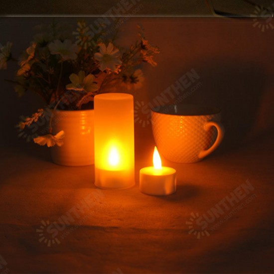 12PCS LED Rechargeable Candle Lamps Flameless Warm Tea Light Decoration