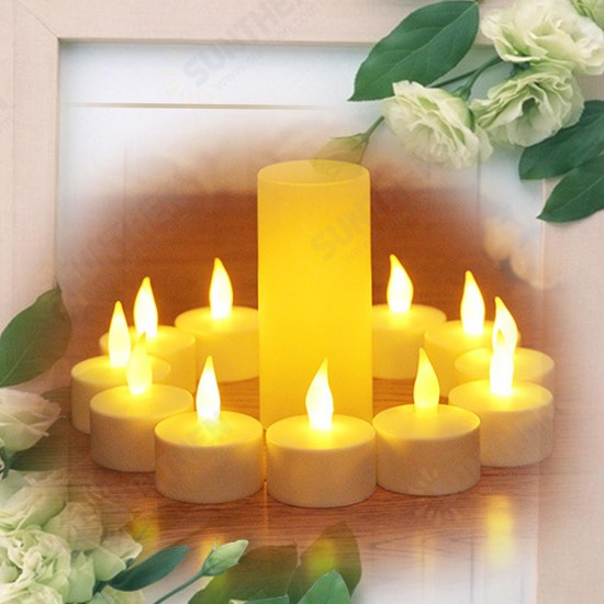 12PCS LED Rechargeable Candle Lamps Flameless Warm Tea Light Decoration