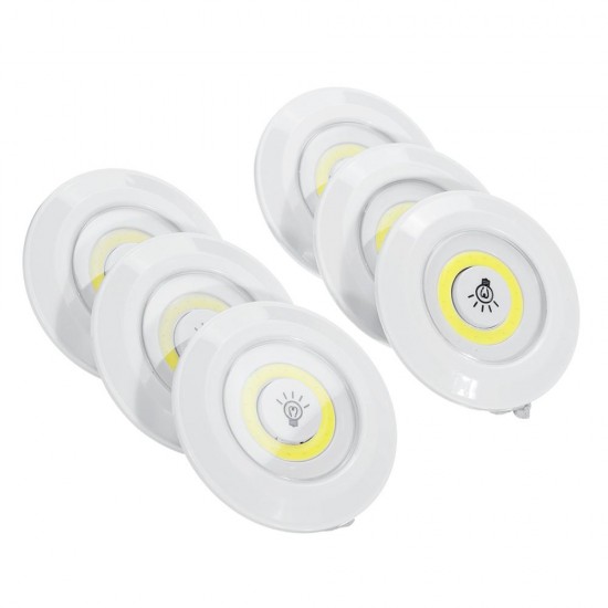 1/3/6pcs LED Wireless Stick On LED Tap Light Bright Remote Battery Cabinet Closet Night Lamp