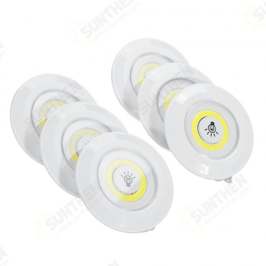 1/3/6pcs LED Wireless Stick On LED Tap Light Bright Remote Battery Cabinet Closet Night Lamp