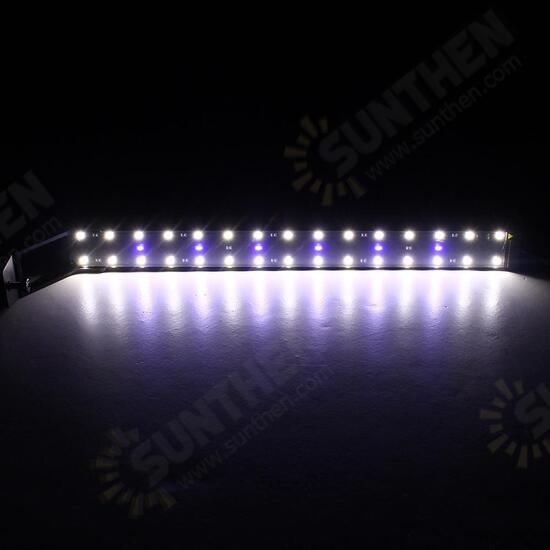 14W 53cm Blue & White LED Adjustable Aquarium Fish Tank Lamp Super Slim Clip On Light