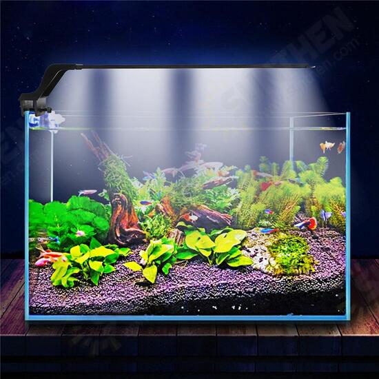 14W 53cm Blue & White LED Adjustable Aquarium Fish Tank Lamp Super Slim Clip On Light