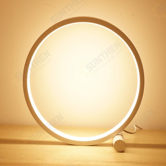 15CM LED Dimmable Table Lamp Circular Desk Lamps USB Night Light for Living Room Bedroom Bedside Lamp