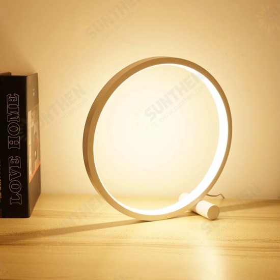 15CM LED Dimmable Table Lamp Circular Desk Lamps USB Night Light for Living Room Bedroom Bedside Lamp