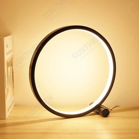 15CM LED Dimmable Table Lamp Circular Desk Lamps USB Night Light for Living Room Bedroom Bedside Lamp