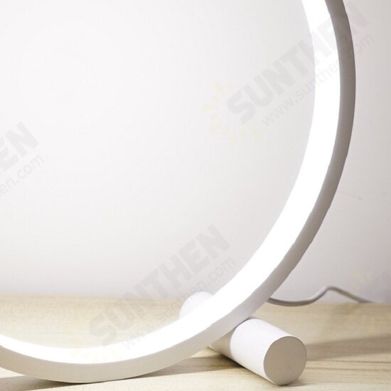 15CM LED Dimmable Table Lamp Circular Desk Lamps USB Night Light for Living Room Bedroom Bedside Lamp