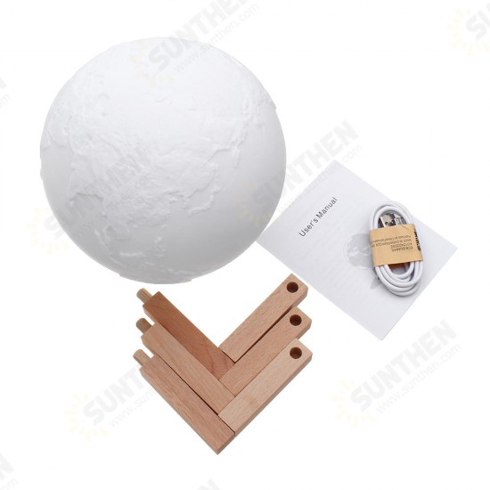 15cm Magical Three Tone Earth Table Lamp USB Rechargeable LED Night Light Tap Sensor Gift