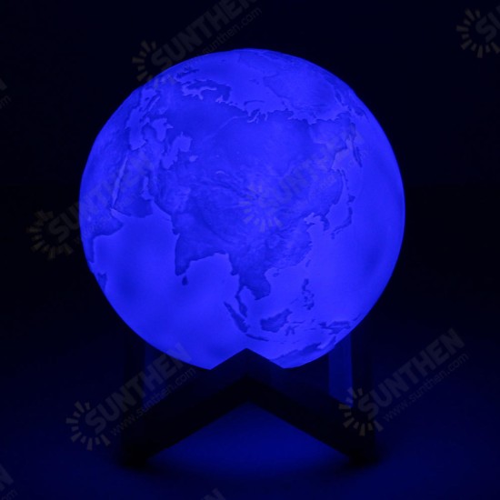 15cm Magical Three Tone Earth Table Lamp USB Rechargeable LED Night Light Tap Sensor Gift