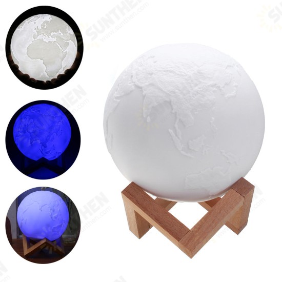 15cm Magical Three Tone Earth Table Lamp USB Rechargeable LED Night Light Tap Sensor Gift