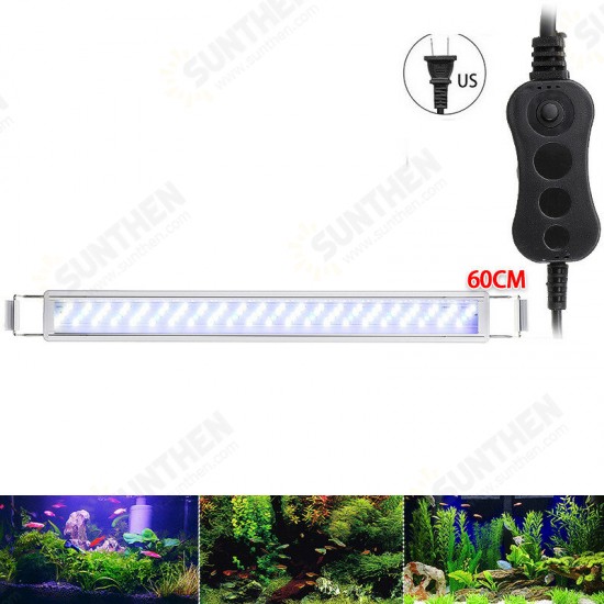 16W LED Fish Tank Light 60CM Aquarium Bracket Clip Light Aquarium Lighting Extendable Aquatic Plant Light for 60-80cm Fish Tank