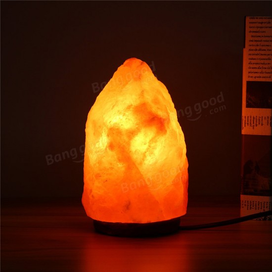 18 X 12CM Natural Himalayan Ionic Air Purifier Rock Crystal Salt Lamp Table Night Light