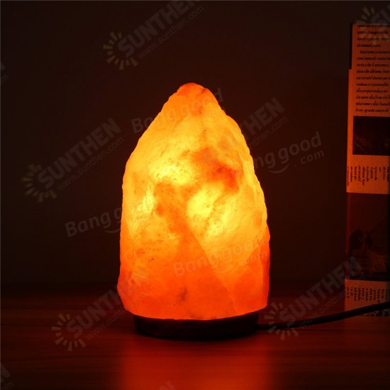 18 X 12CM Natural Himalayan Ionic Air Purifier Rock Crystal Salt Lamp Table Night Light